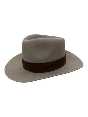 Madewell X Wyeth Dylan 100% gray wool rancher hat with brown suede trim